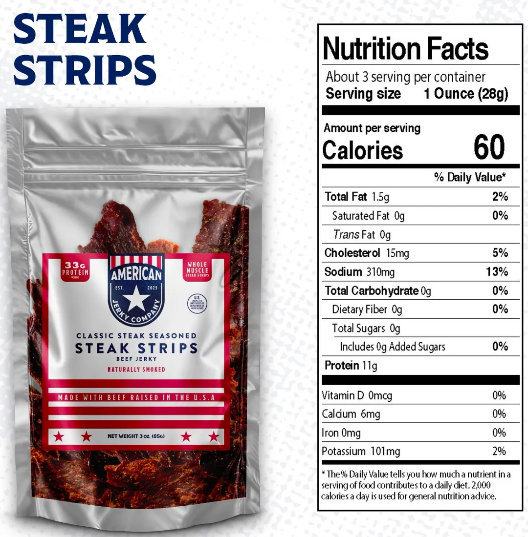 American Jerky Company – 3oz Steak Strips