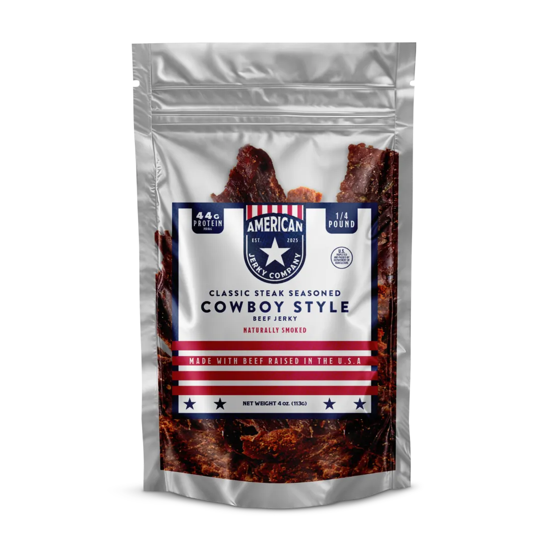 American Jerky Company – 4oz Cowboy Style Beef Jerky