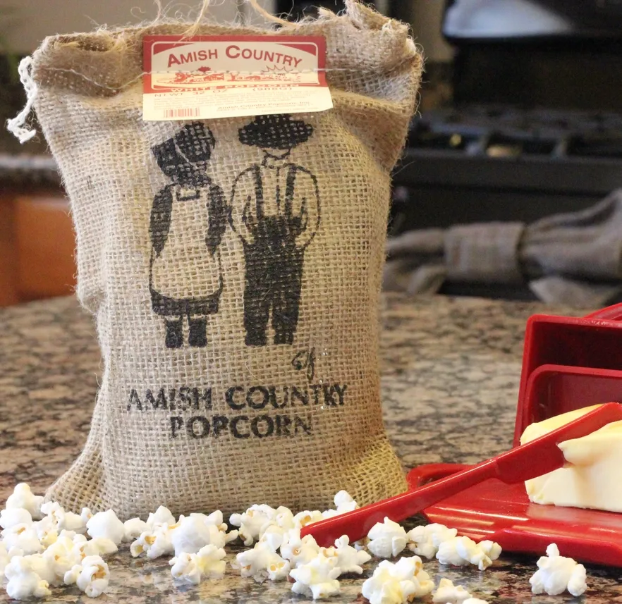 2lb Burlap Bag of Medium White Popcorn