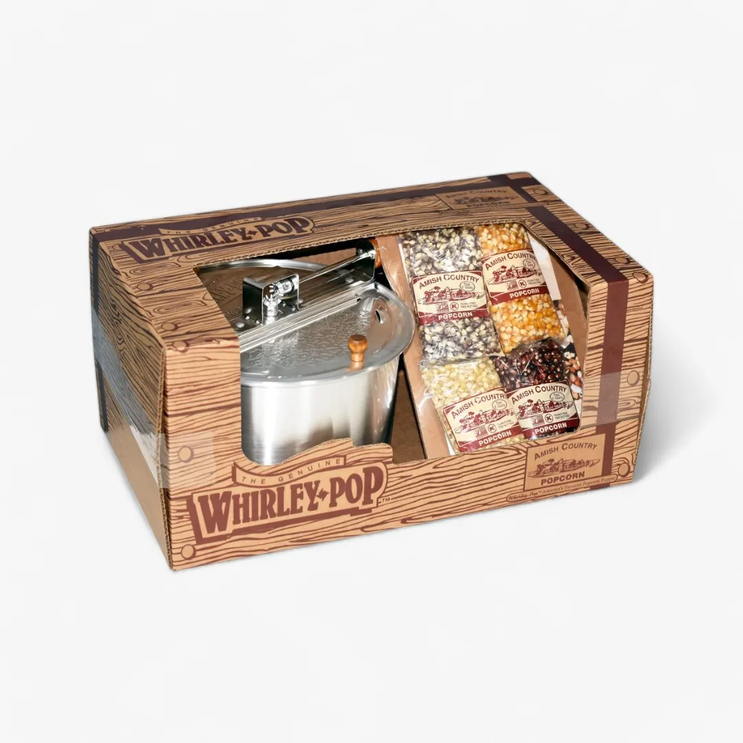 Whirley Pop Gift Set w/ 4oz Bags of Popcorn