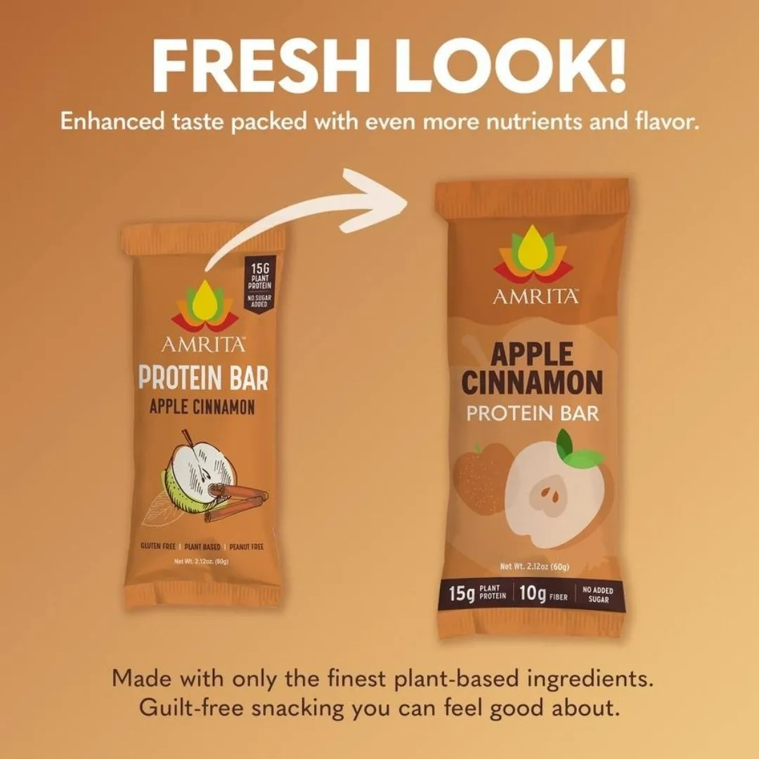 Apple Cinnamon Protein Bars, High Fiber, Top 9 Allergen Free