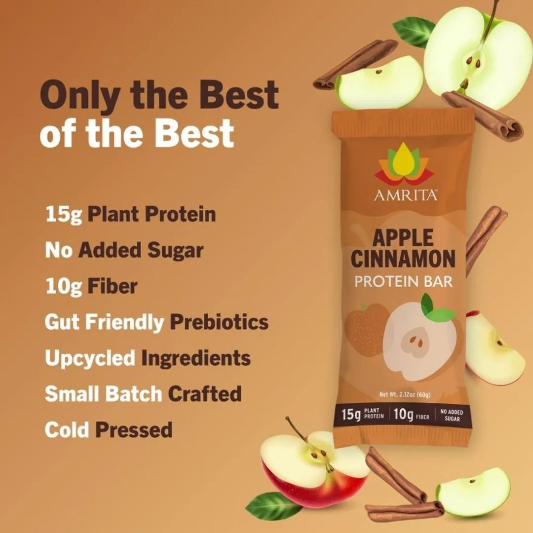 Apple Cinnamon Protein Bars, High Fiber, Top 9 Allergen Free