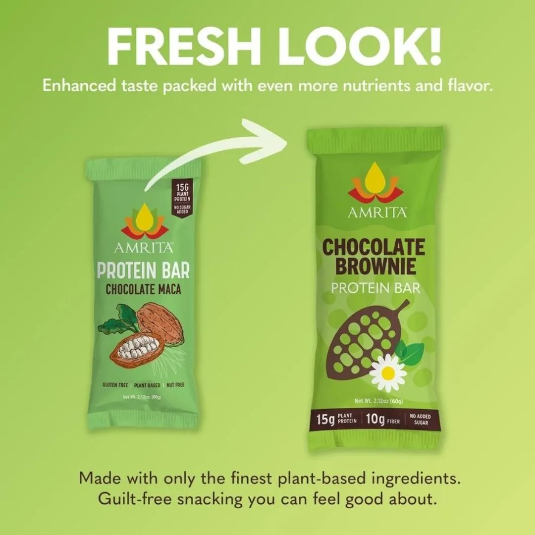 Chocolate Brownie Protein Bars, High Fiber, Top 9 Allergen Free