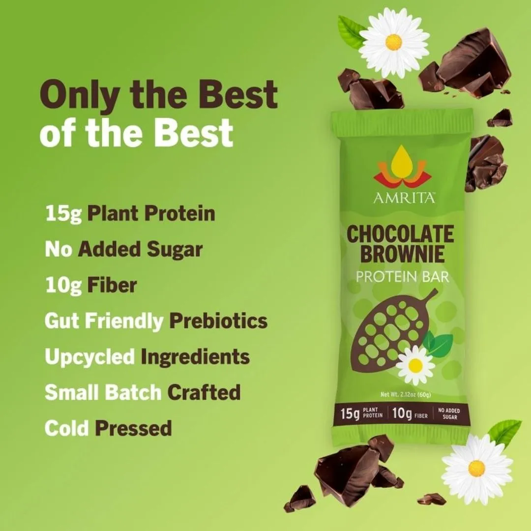Chocolate Brownie Protein Bars, High Fiber, Top 9 Allergen Free