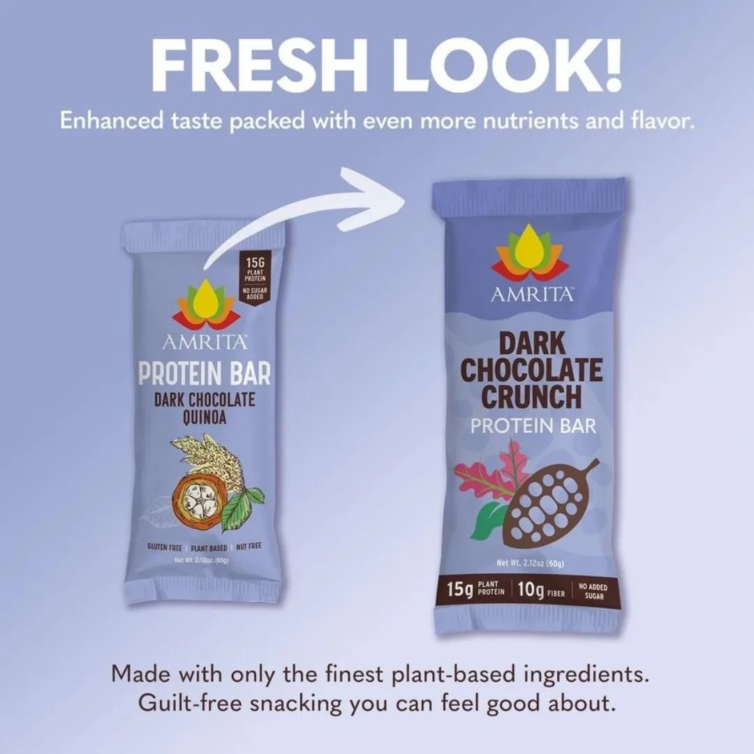 Dark Chocolate Crunch Protein Bars, High Fiber, Top 9 Allergen Free