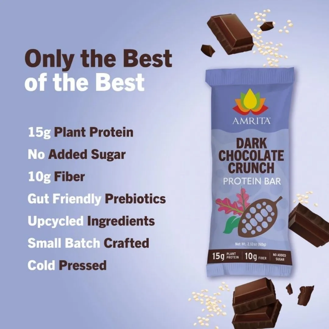 Dark Chocolate Crunch Protein Bars, High Fiber, Top 9 Allergen Free