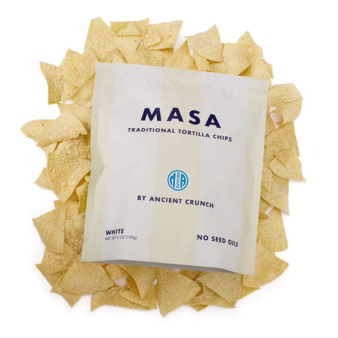 Masa Tortilla Chips - White, 5oz Bag (Case of 40)