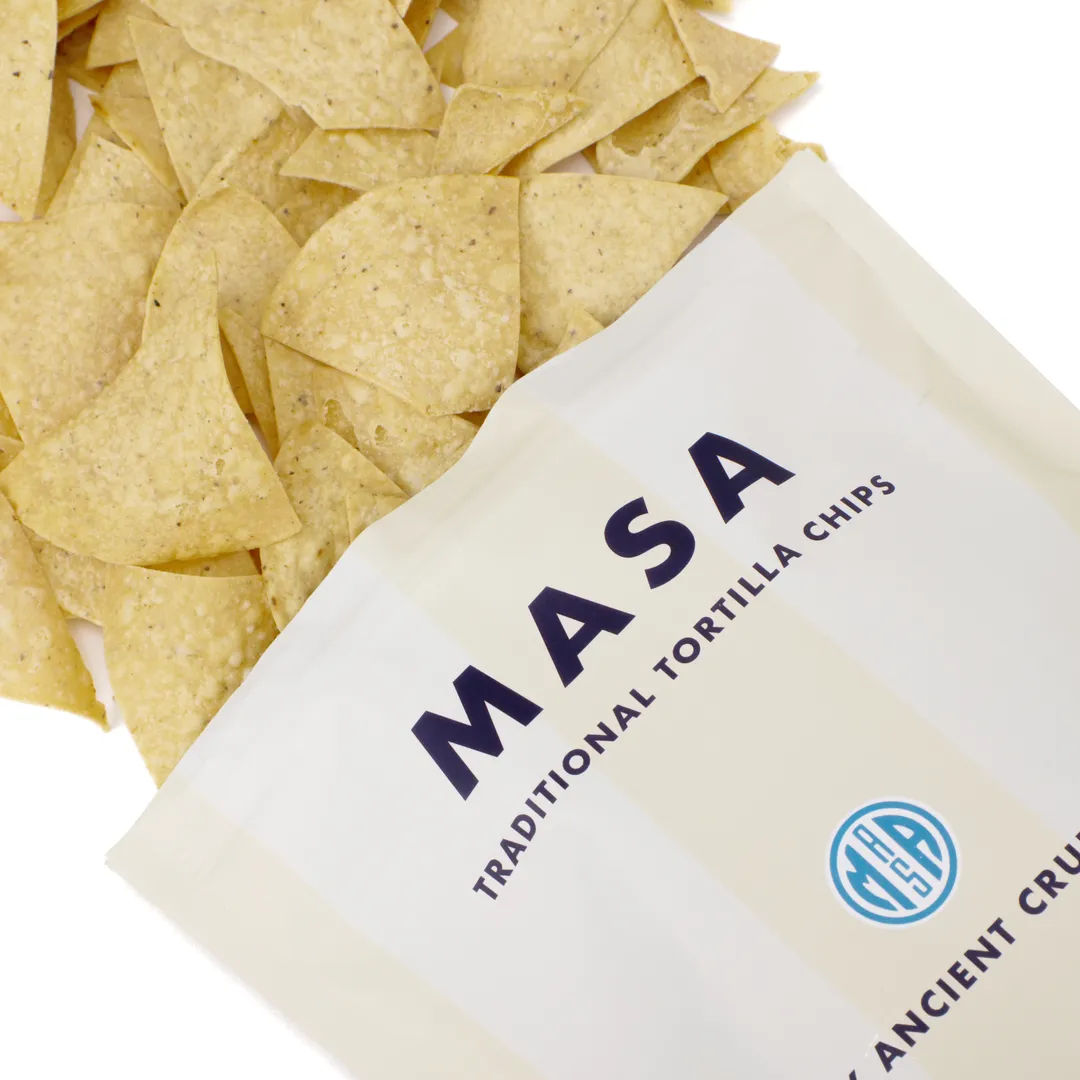 Masa Tortilla Chips - White, 5oz Bag (Case of 40)