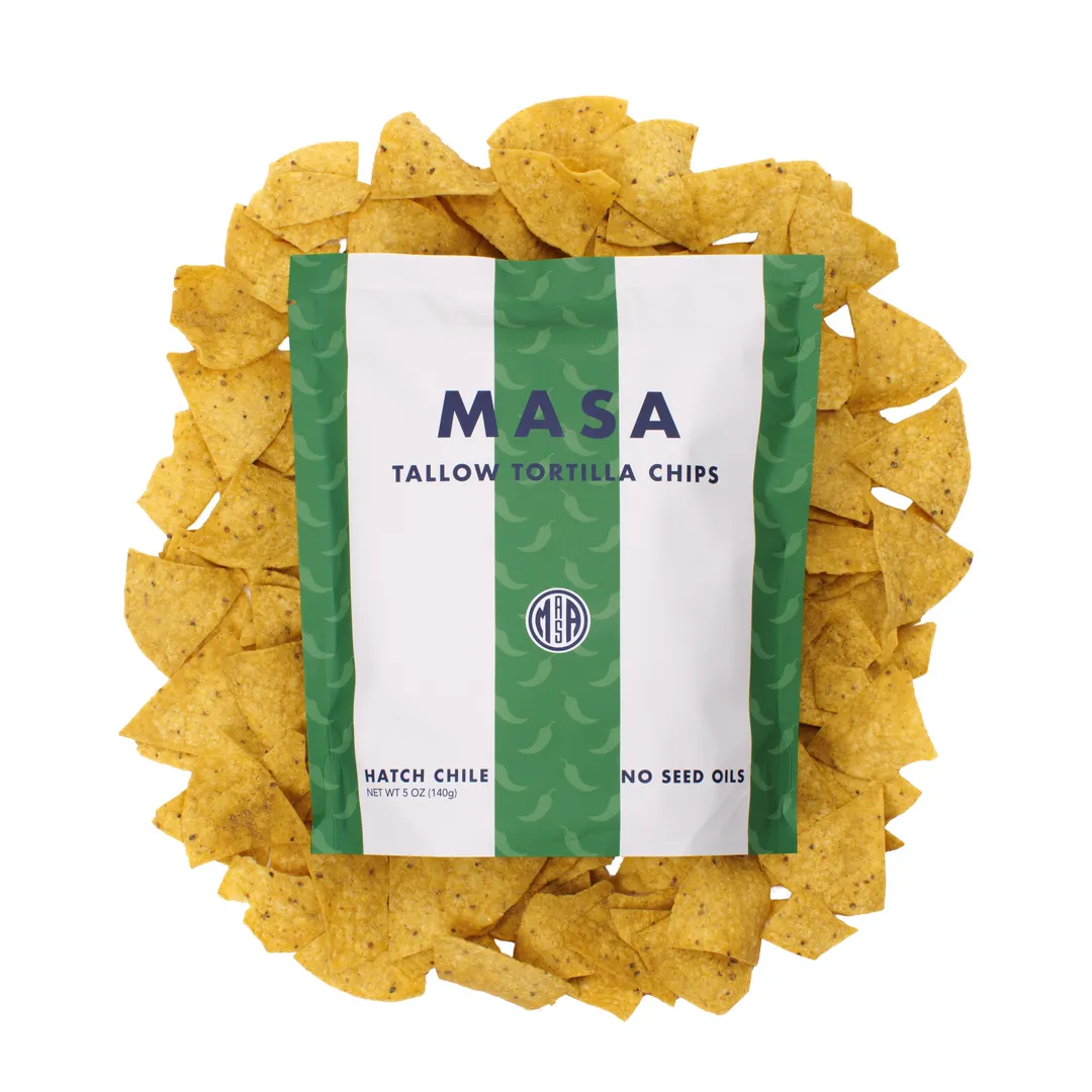Masa Tortilla Chips - Hatch Chile, 5oz Bag (Case of 20)