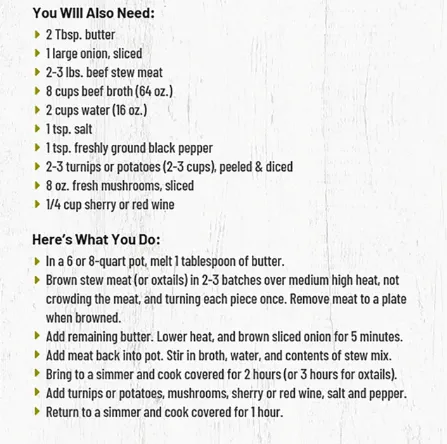 Dakota Territory Beef Barley Stew Mix*