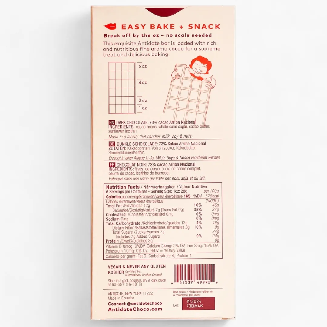Antidote Chocolate Supreme: Bake + Snack Dark Chocolate