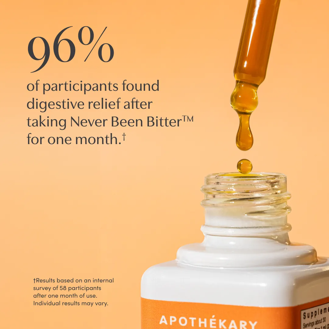 Never Been Bitter® Non-Alcoholic Gut & Digestion Herbal Bitters Drops (1.22 fl oz/30 ml)