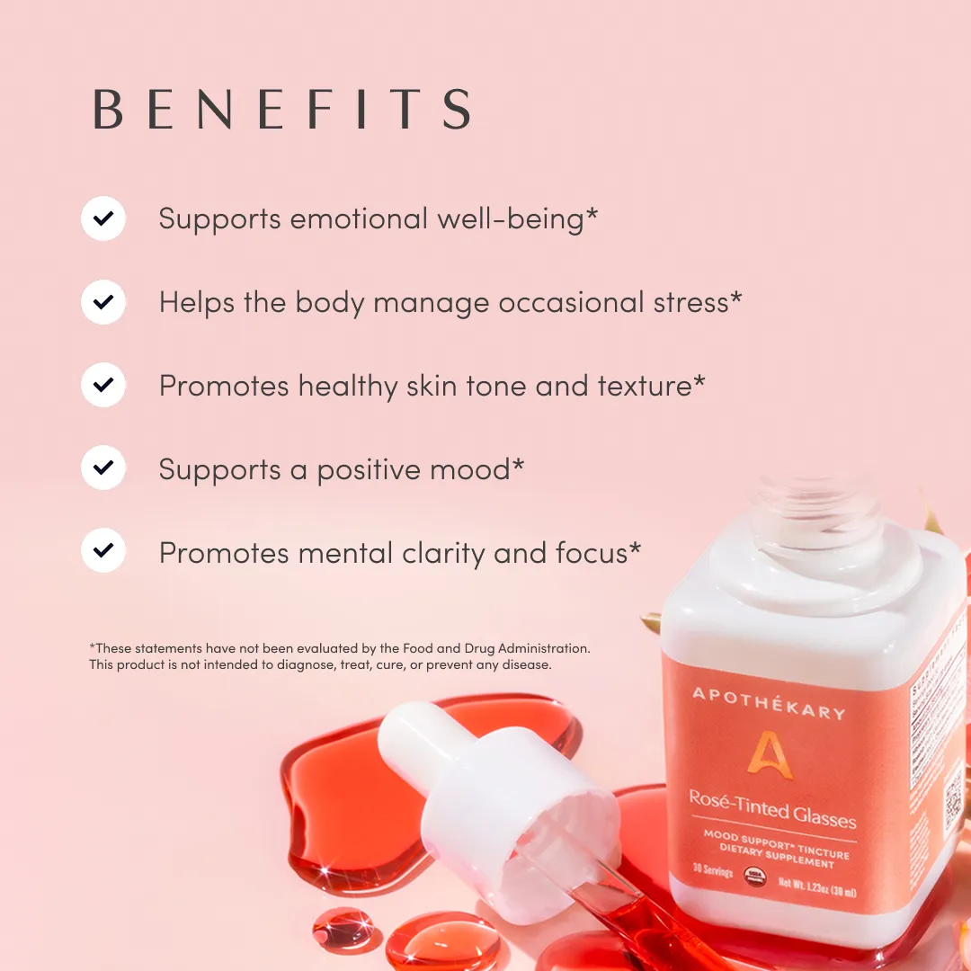 Rosé-Tinted Glasses™ Non-Alcoholic Rosé Wine Inspired Herbal Drops (4.07 fl oz/100 ml)