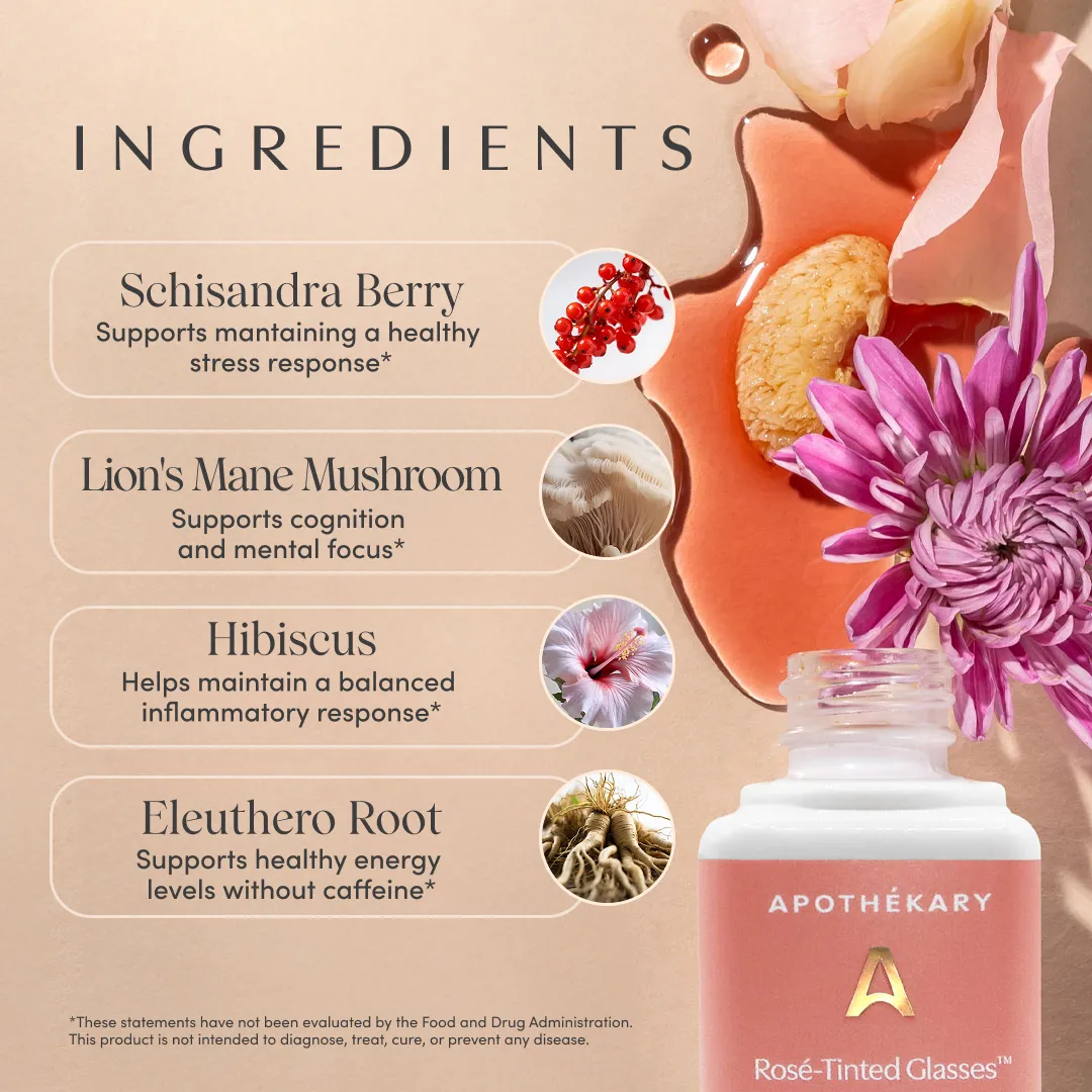 Rosé-Tinted Glasses™ Non-Alcoholic Rosé Wine Inspired Herbal Drops (4.07 fl oz/100 ml)