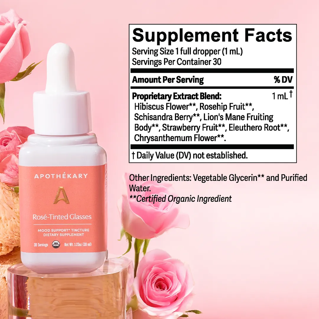 Rosé-Tinted Glasses™ Non-Alcoholic Rosé Wine Inspired Herbal Drops (4.07 fl oz/100 ml)