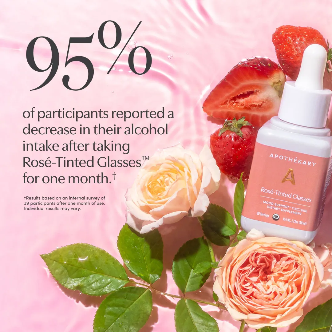 Rosé-Tinted Glasses™ Non-Alcoholic Rosé Wine Inspired Herbal Drops (4.07 fl oz/100 ml)