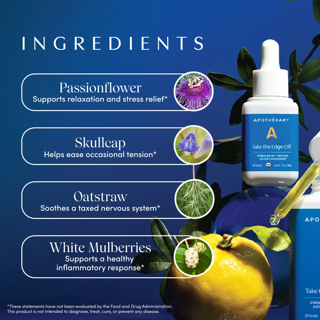 Take the Edge Off™ Non-Alcoholic White Wine Inspired Herbal Drops (4.07 fl oz/100 ml)