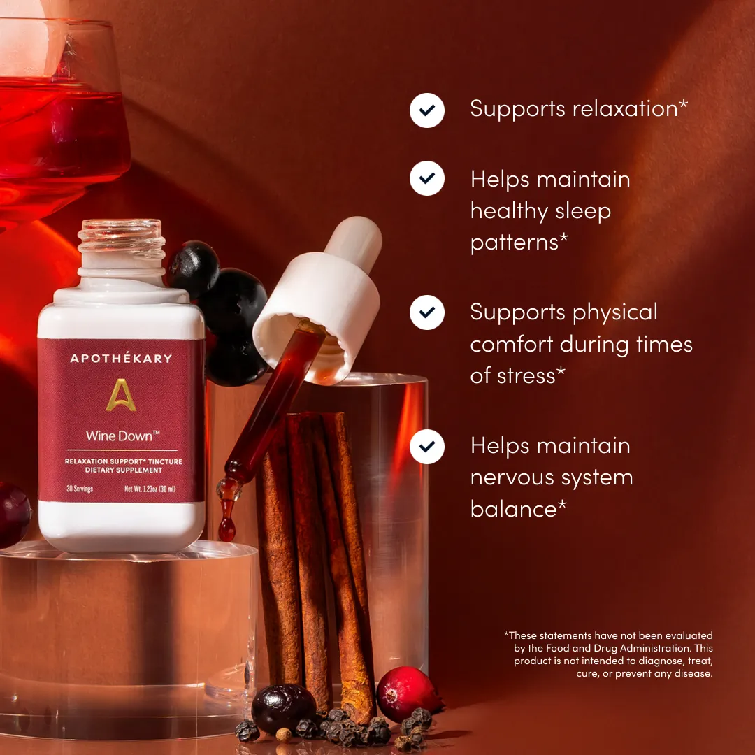 Wine Down™ Non-Alcoholic Red Wine Inspired Herbal Drops (4.07 fl oz/100 ml)