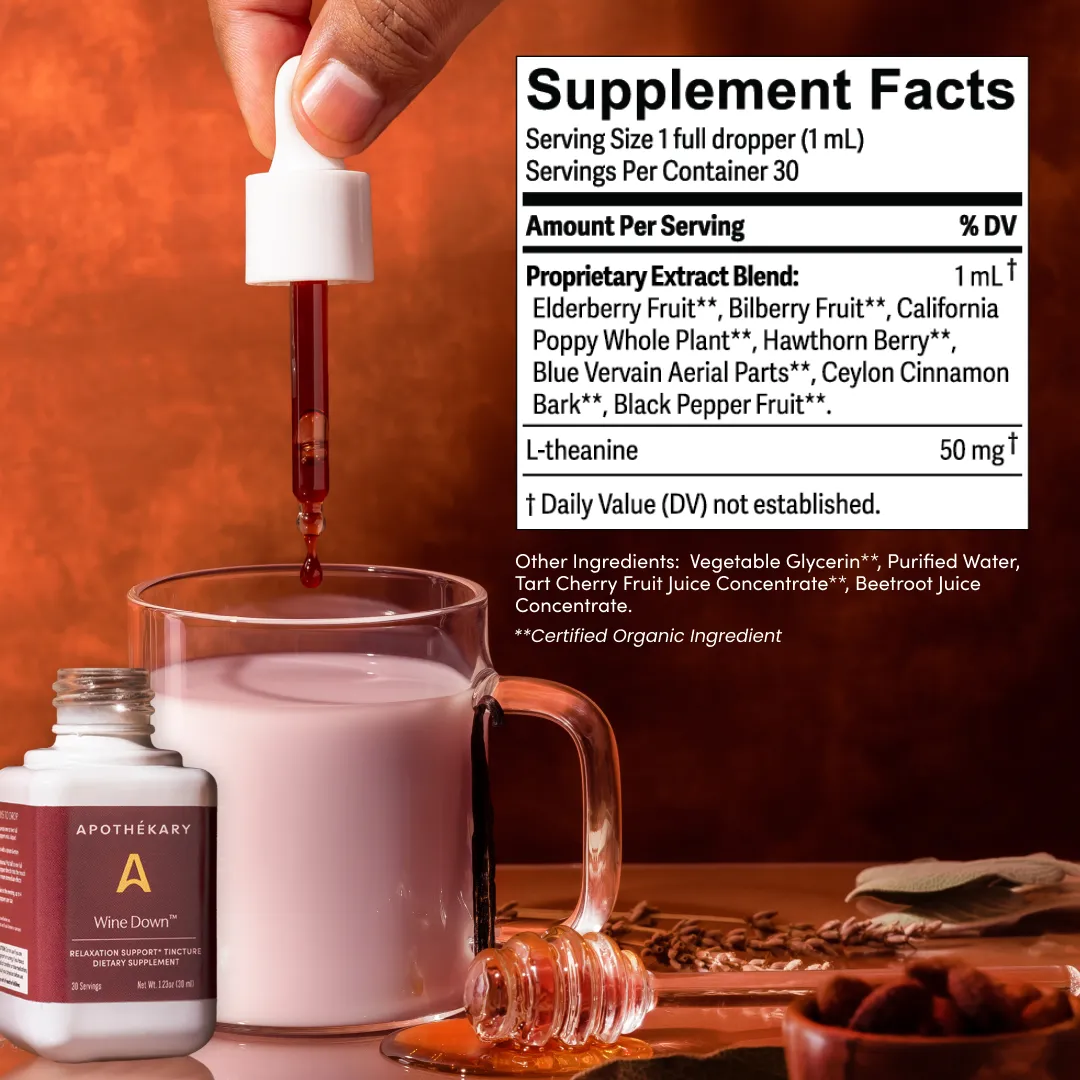 Wine Down™ Non-Alcoholic Red Wine Inspired Herbal Drops (4.07 fl oz/100 ml)