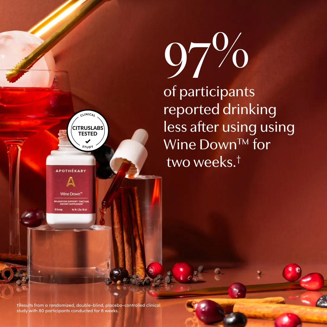 Wine Down™ Non-Alcoholic Red Wine Inspired Herbal Drops (4.07 fl oz/100 ml)