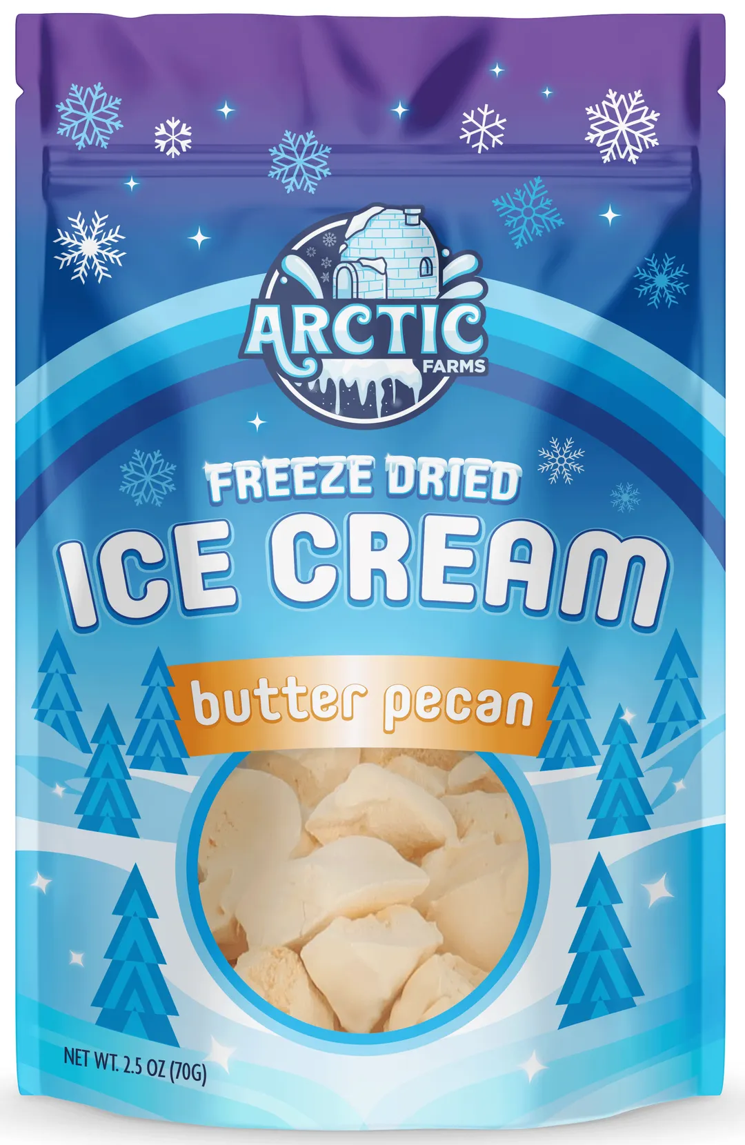 Freeze Dried Ice Cream (Butter_pecan) (Large Bag, 2.5oz)