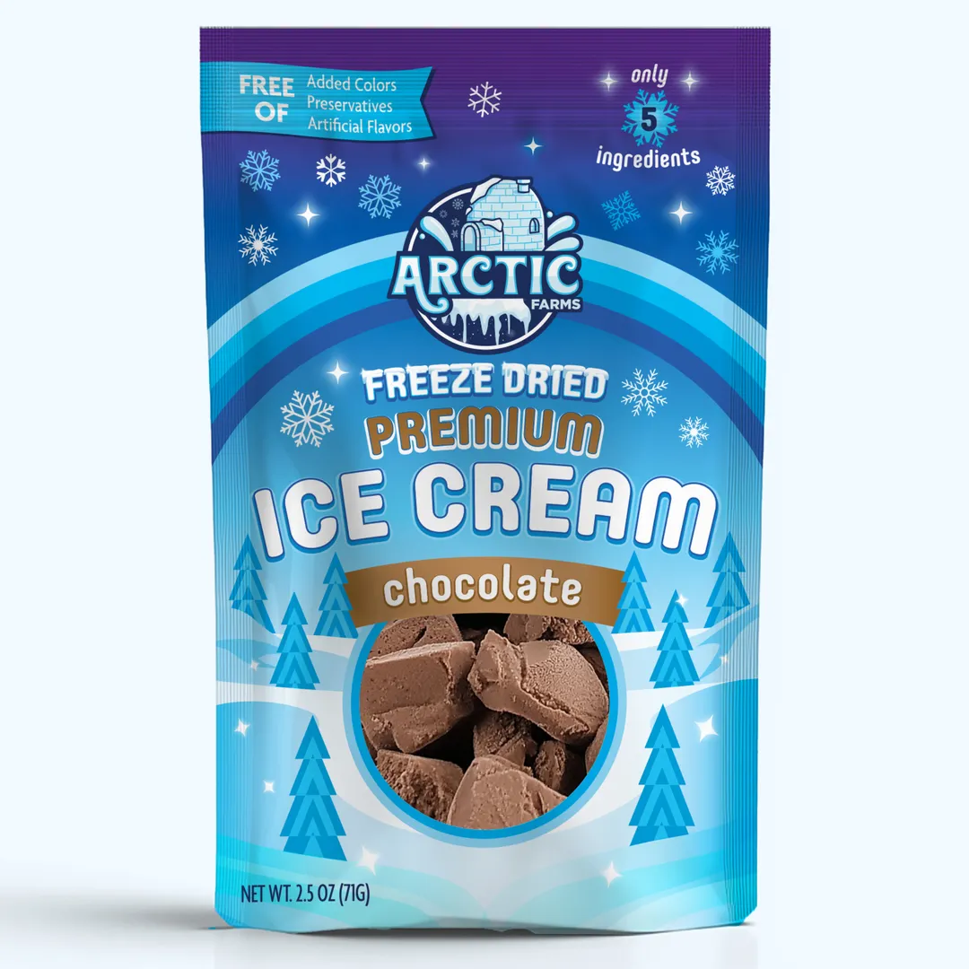 Premium Freeze Dried Ice Cream (Clean Label) (Chocolate) (Large Bag, 2.5oz)