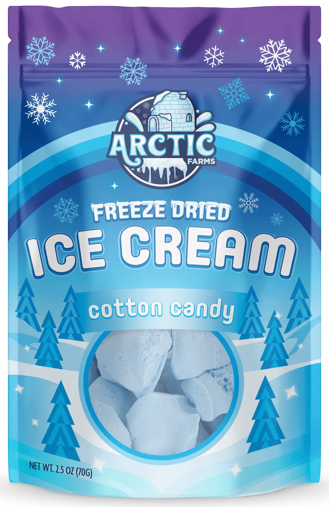 Freeze Dried Ice Cream (Cotton Candy Blue) (Large Bag, 2.5oz)
