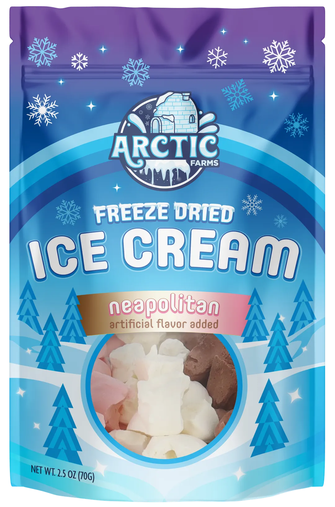 Freeze Dried Ice Cream (Neapolitan) (Large Bag, 2.5oz)