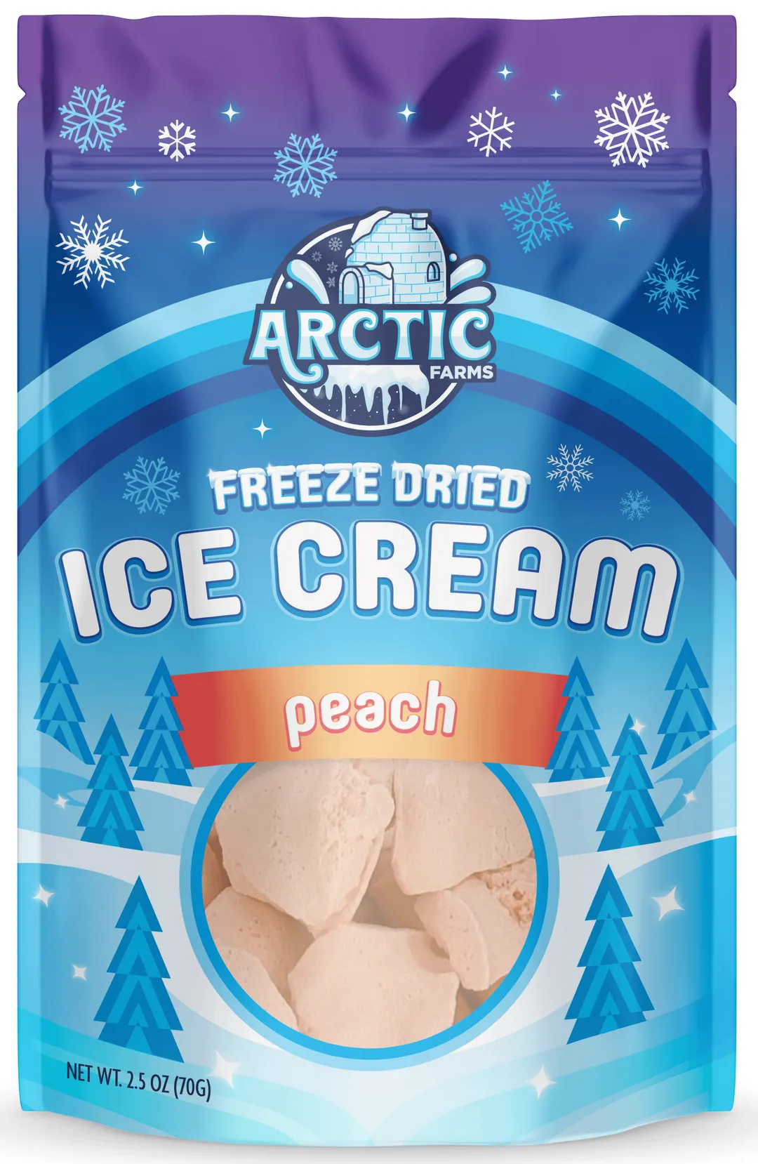 Freeze Dried Ice Cream (Peach) (Large Bag, 2.5oz)