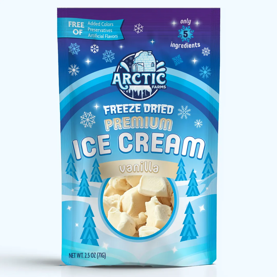 Premium Freeze Dried Ice Cream (Clean Label) (Vanilla) (Large Bag, 2.5oz)