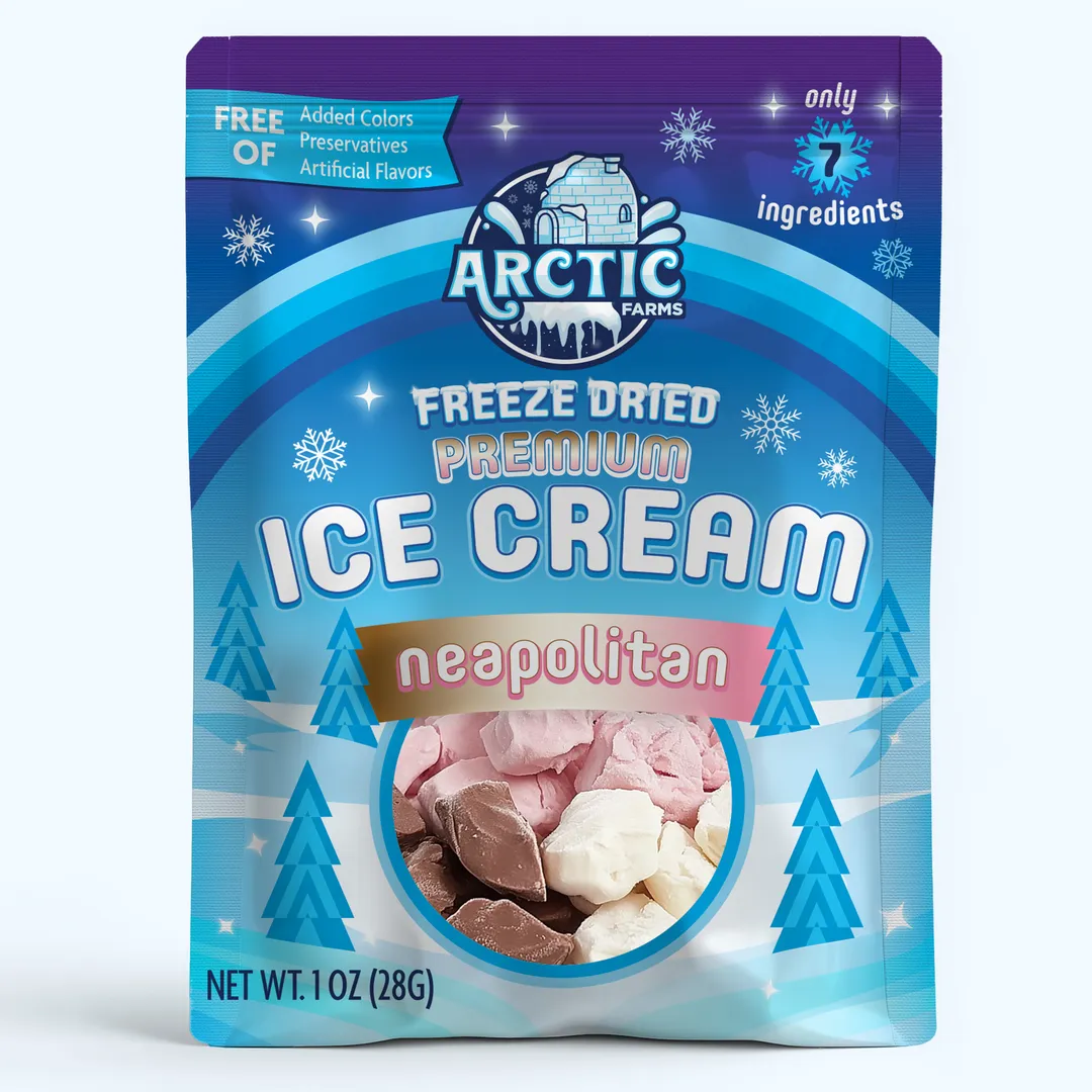 Premium Freeze Dried Ice Cream (Clean Label) (Neapolitan) (Small Bag, 1oz)