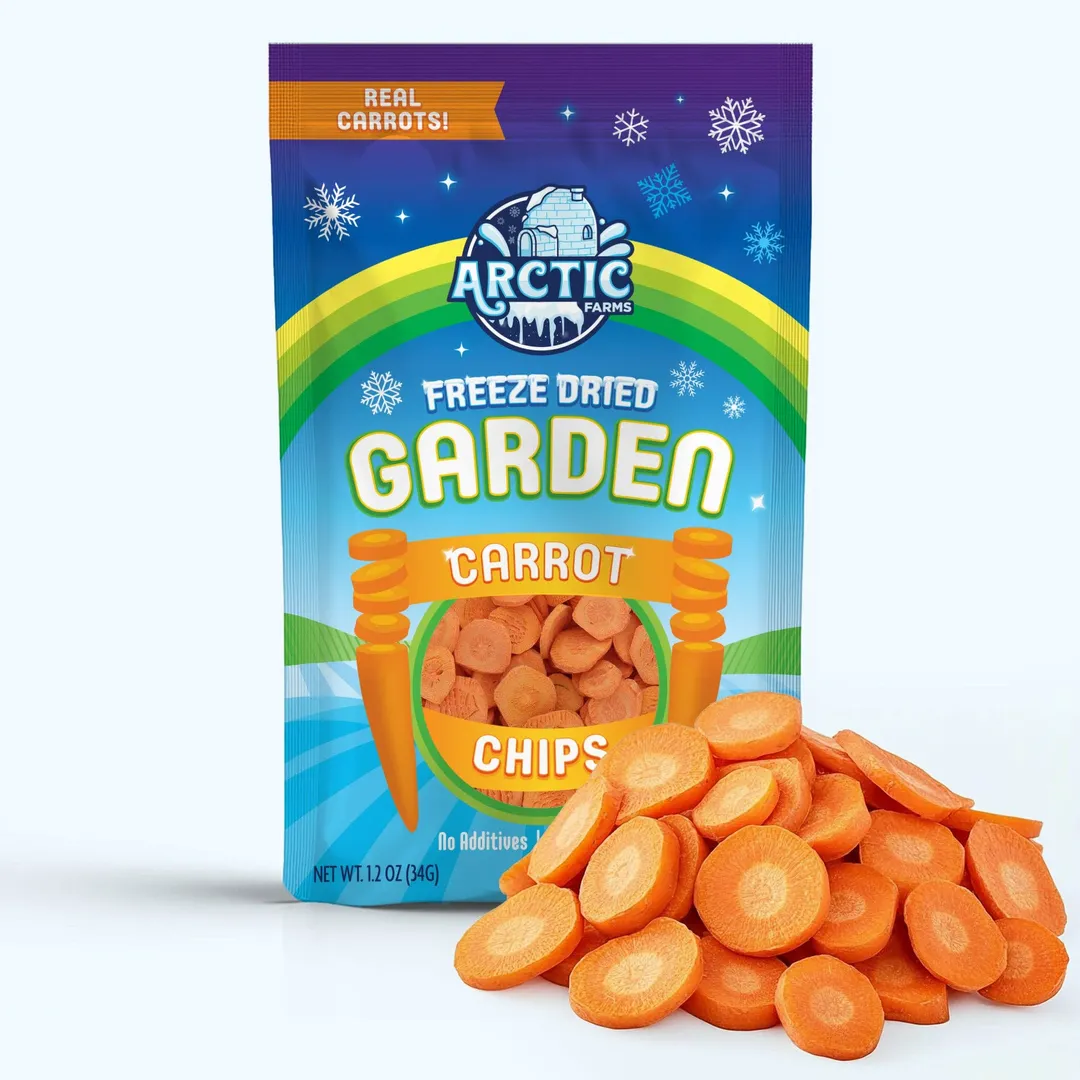 Freeze Dried Carrot Chips (100% Real Veggie) (Large Bag)