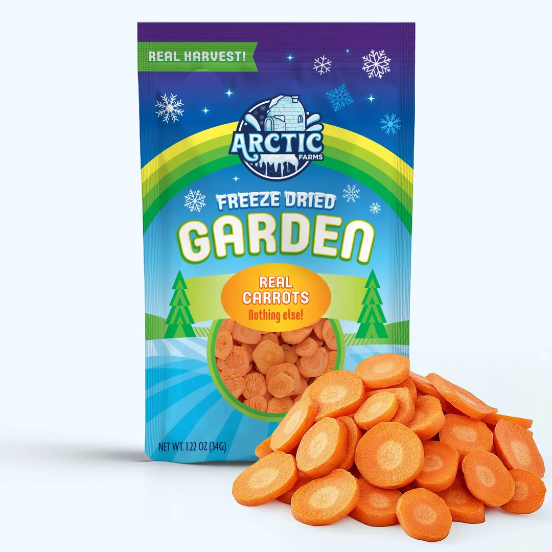 Freeze Dried Carrot Chips (100% Real Veggie) (Large Bag)