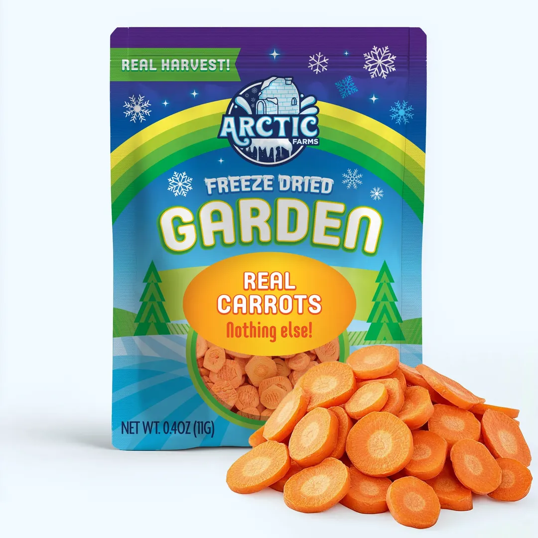 Freeze Dried Carrot Chips (100% Real Veggie) (Small Bag)