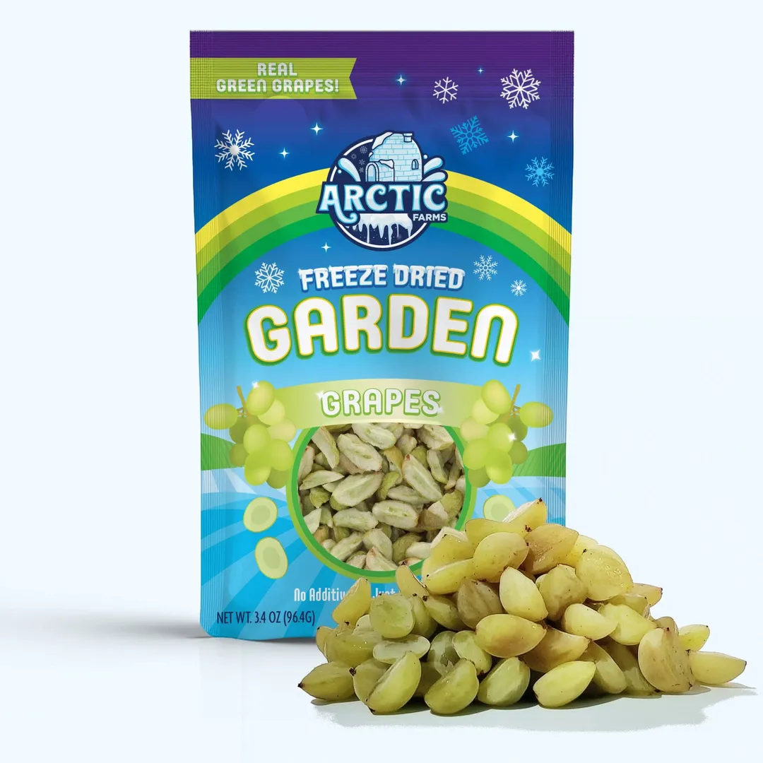Freeze Dried Green Grapes (100% Real Fruit) (Small Bag)