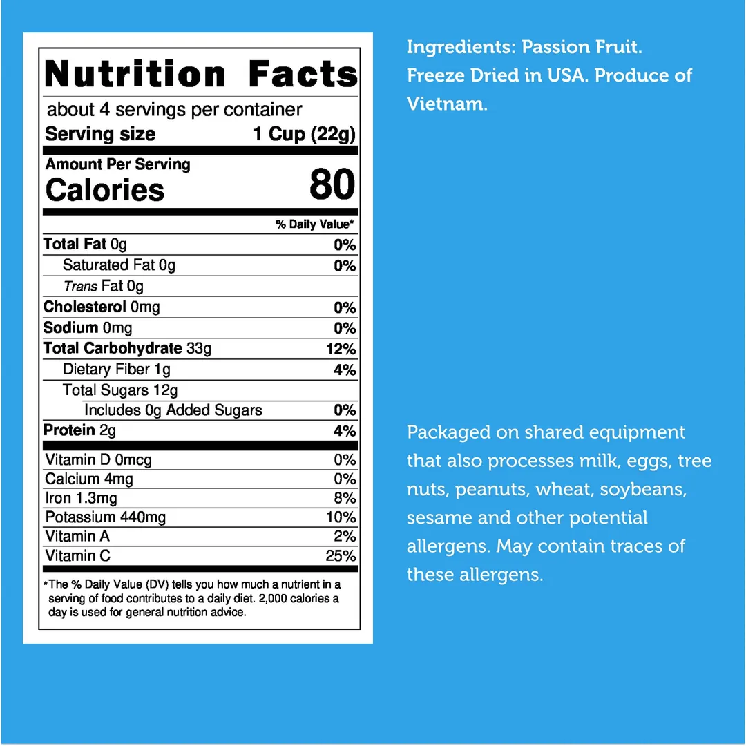 Freeze Dried Passion Fruit (100% Real Fruit) (Small Bag)