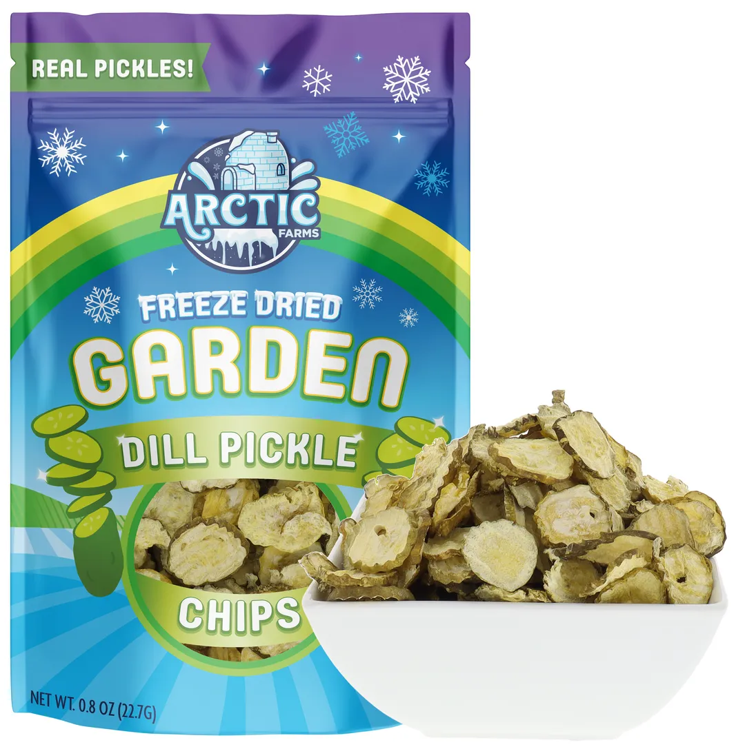 Freeze Dried Dill Pickle Chips (Less Salty) (Small Bag)