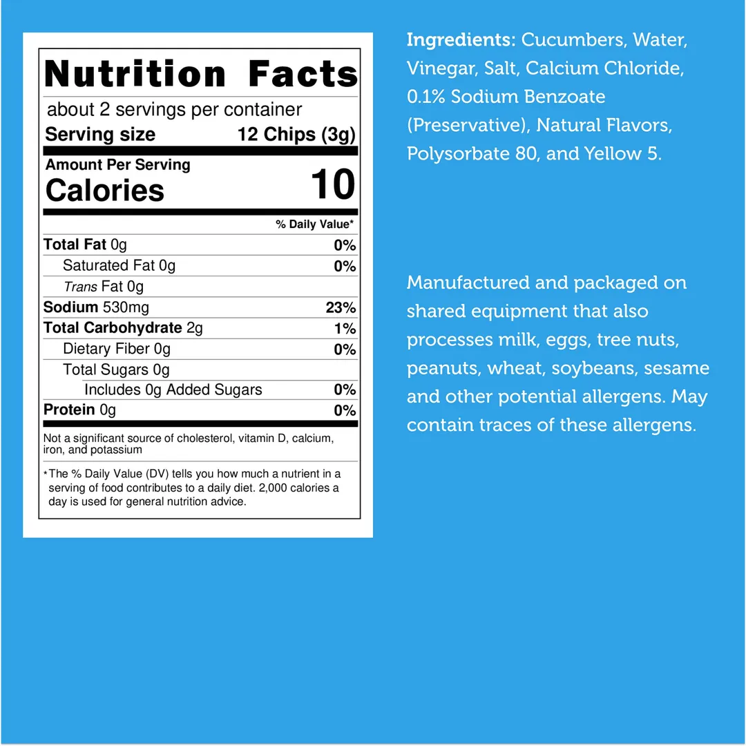 Freeze Dried Dill Pickle Chips (Less Salty) (Small Bag)