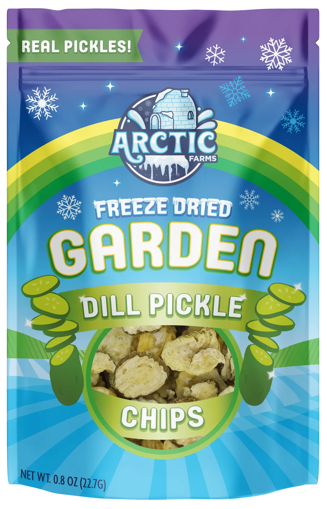 Freeze Dried Dill Pickle Chips (Less Salty) (Small Bag)