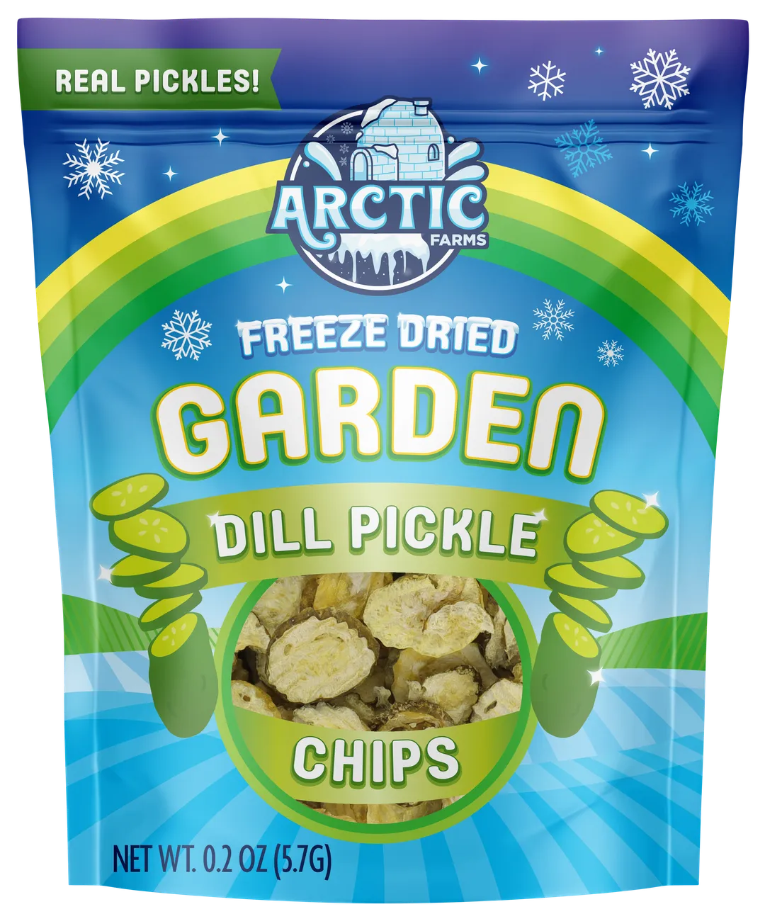 Freeze Dried Dill Pickle Chips (Less Salty) (Small Bag)