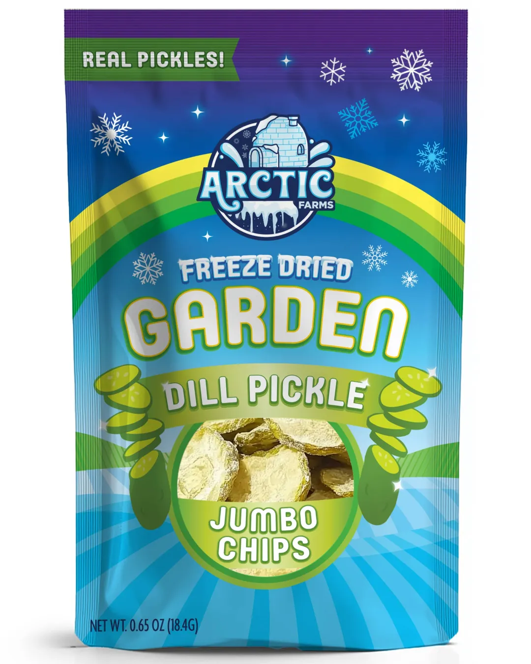 Freeze Dried Dill Pickle Jumbo Chips (Salty) (Large Bag)