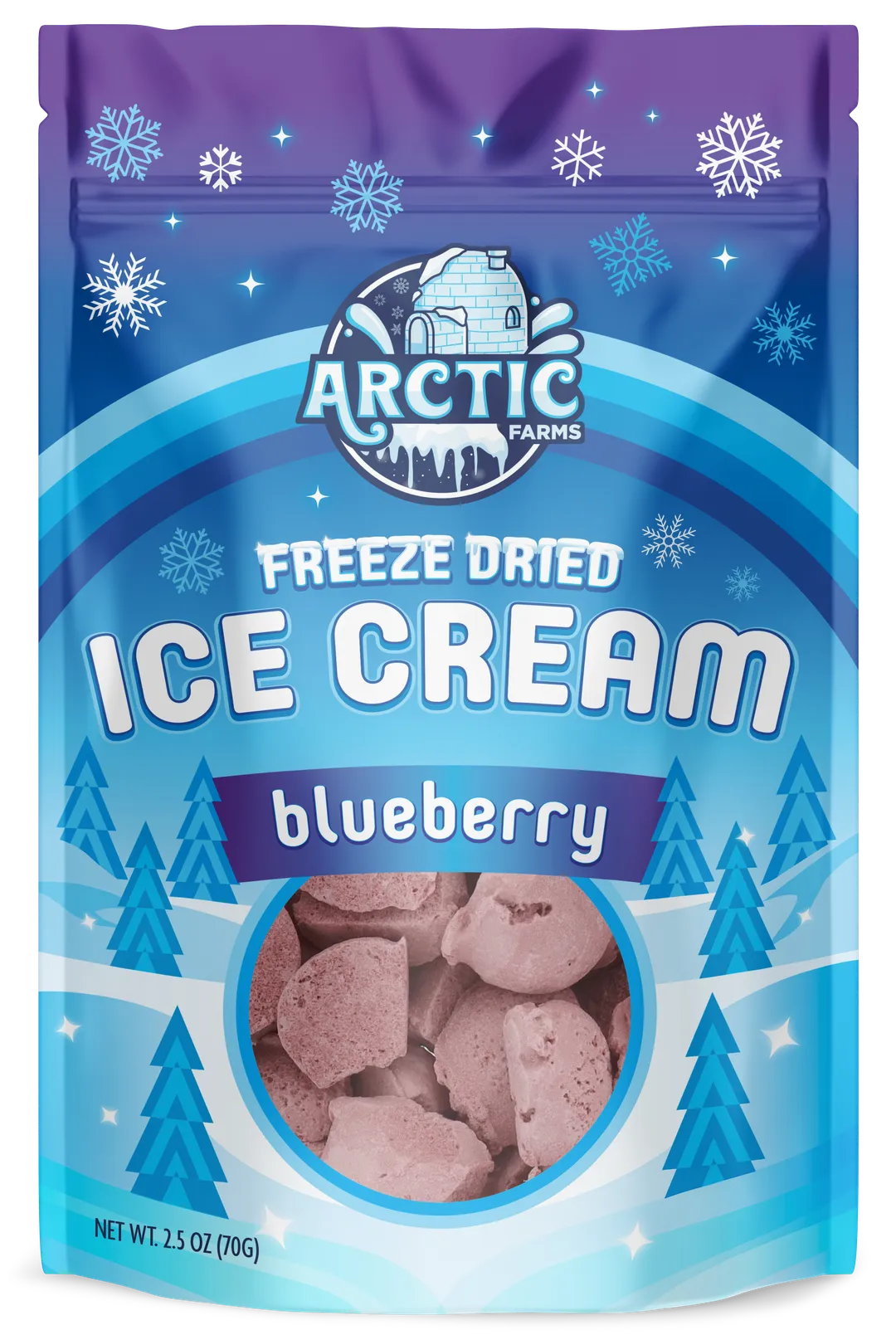 Freeze Dried Ice Cream (Blueberry) (Large Bag, 2.5oz)