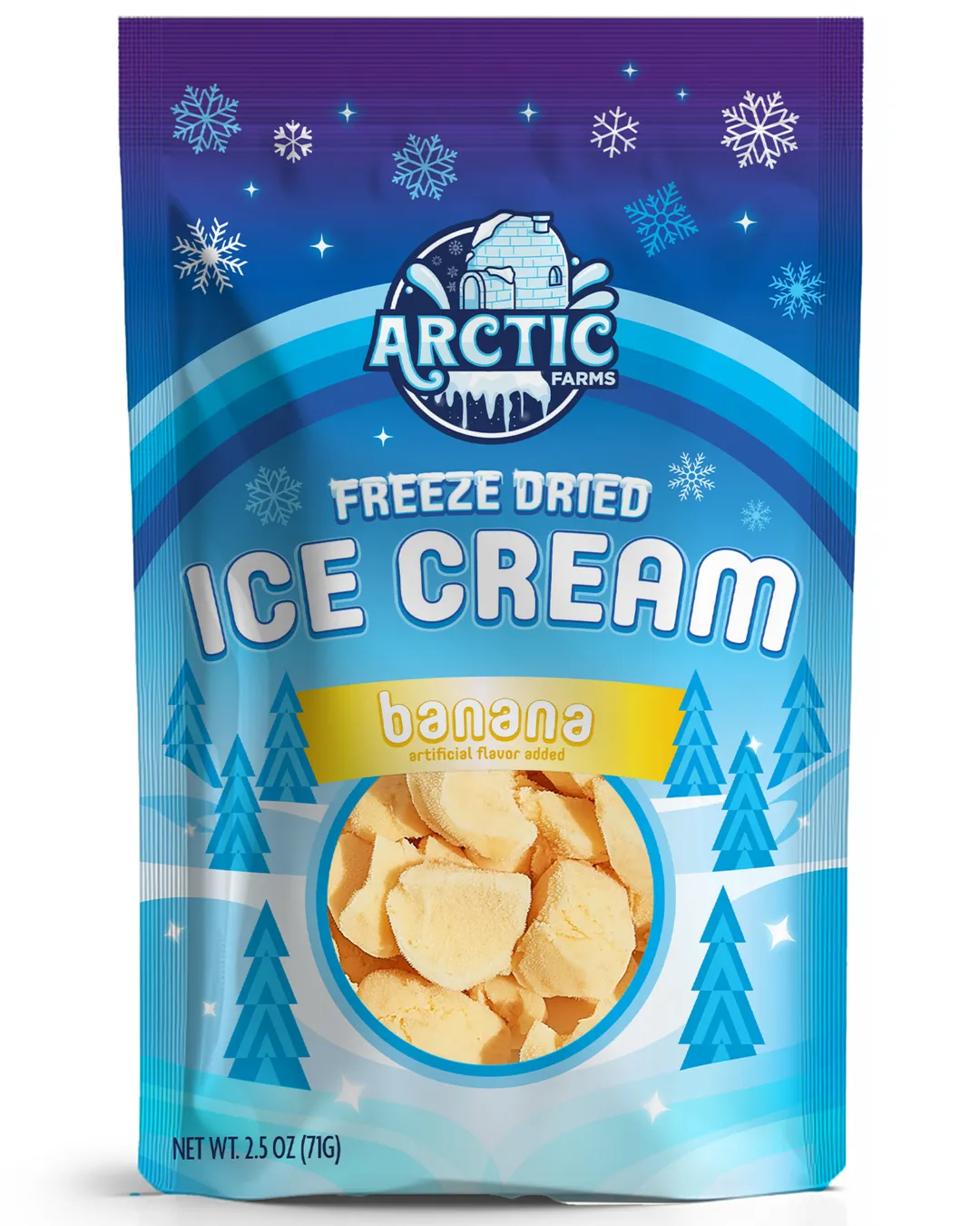 Freeze Dried Ice Cream (Banana) (Large Bag, 2.5oz)