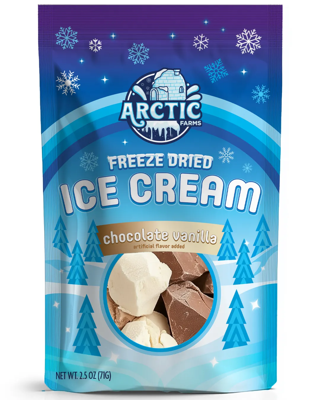 Freeze Dried Ice Cream (Chocolate Vanilla) (Large Bag, 2.5oz)