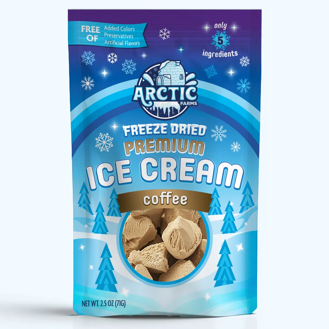 Premium Freeze Dried Ice Cream (Clean Label) (Coffee) (Large Bag, 2.5oz)