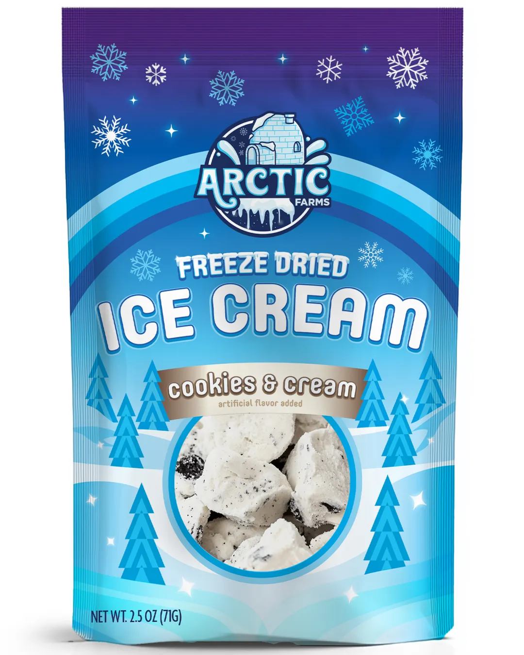 Freeze Dried Ice Cream (Cookies & Cream) (Large Bag, 2.5oz)