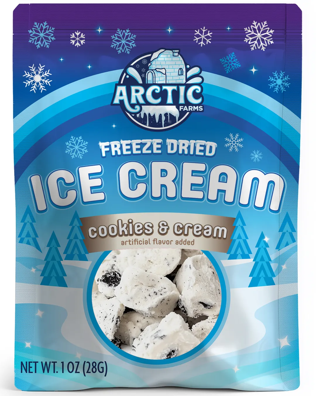 Freeze Dried Ice Cream (Cookies & Cream) (Small Bag, 1oz)