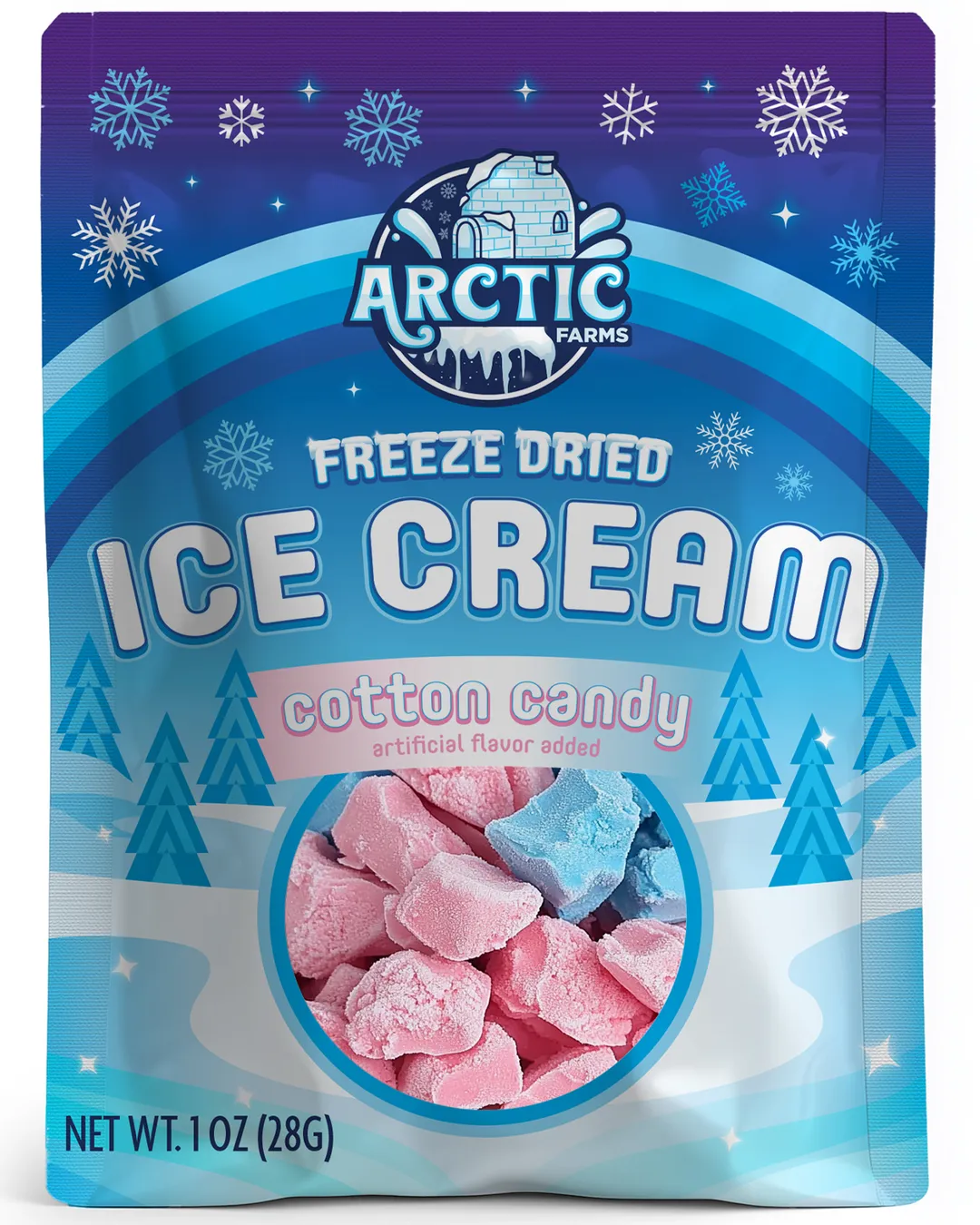 Freeze Dried Ice Cream (Cotton Candy Mix) (Small Bag, 1oz)