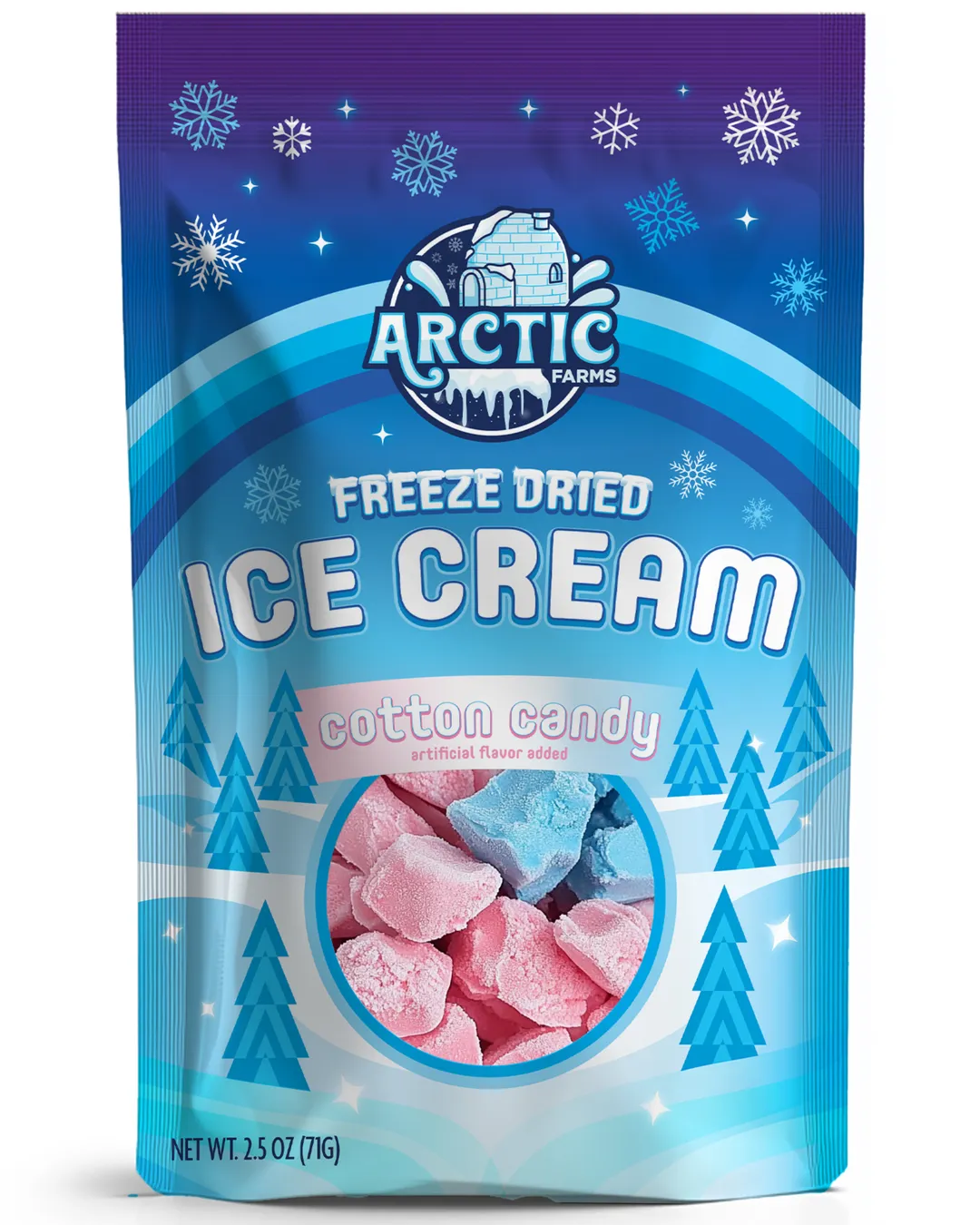 Freeze Dried Ice Cream (Cotton Candy Mix) (Large Bag, 2.5oz)