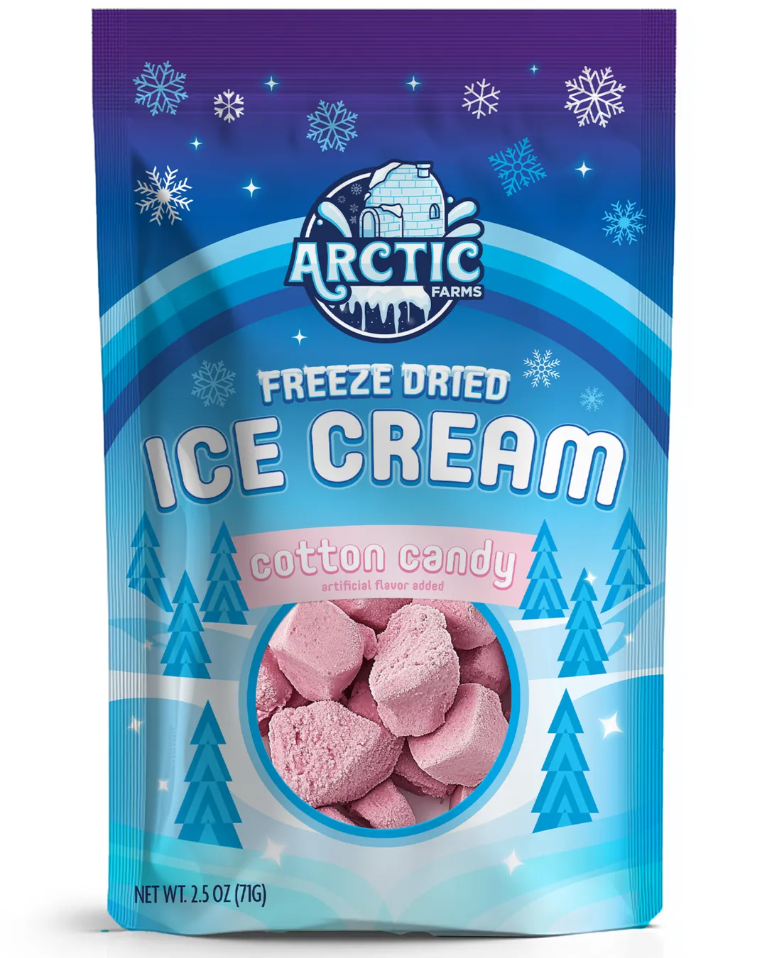 Freeze Dried Ice Cream (Cotton Candy Pink) (Large Bag, 2.5oz)